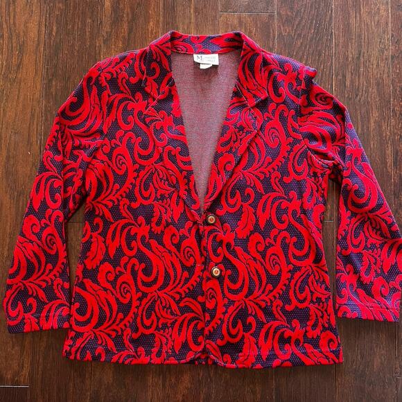 Maggie Sweet Women 2 Button Blazer Jacket Red Long Sleeve USA Made M- Mint Cond. - Picture 1 of 9